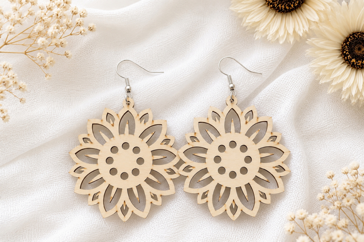 Fall Autumn Laser Cut Earring SVG