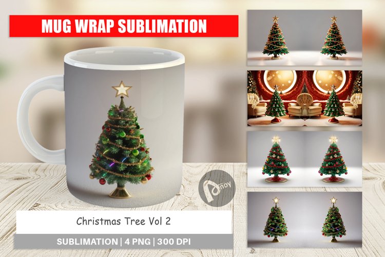 Mug Wrap Christmas Tree example image 1