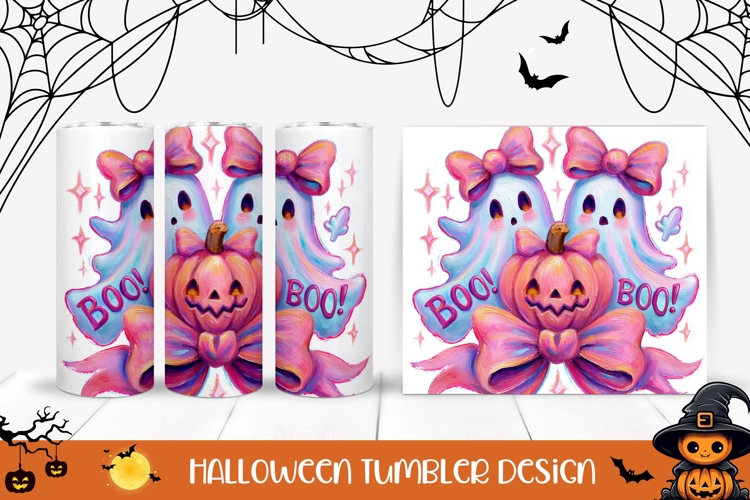 Cartoon Halloween Ghost Tumbler, Boo Halloween PNG