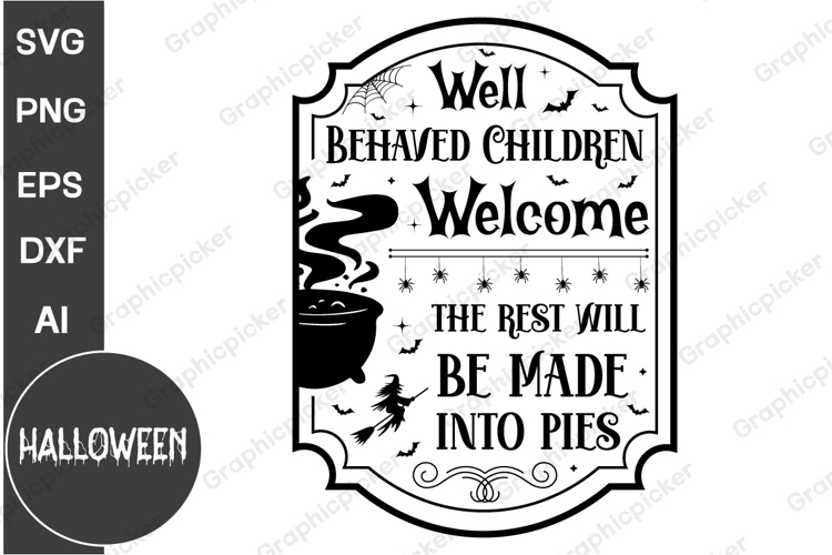 Farmhouse Halloween Round Sign SVG | Halloween SVG Design