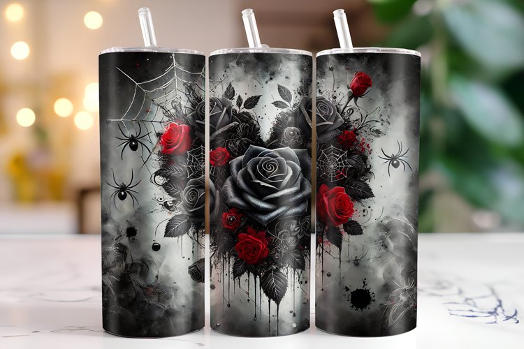 Black Rose Tumbler Wrap | Sublimation | Tumblers