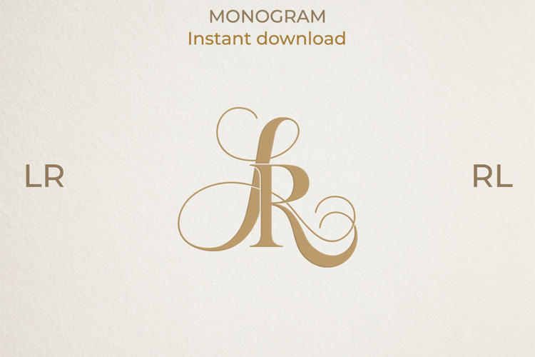 LR RL Wedding Monogram Logo | Elegant Initials Vector