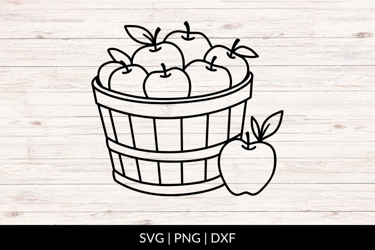 Hand Drawn Fall Apple Bushel SVG