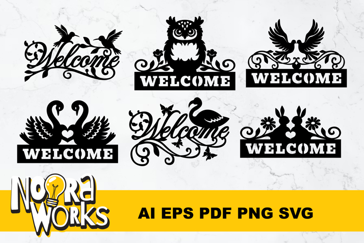Welcome Sign Laser Cut SVG