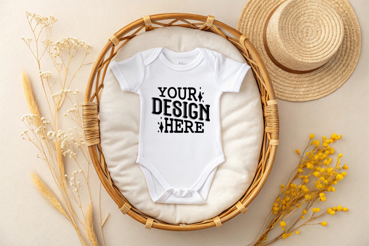 Baby Bodysuit White Mockups, Bodysuit Mockup