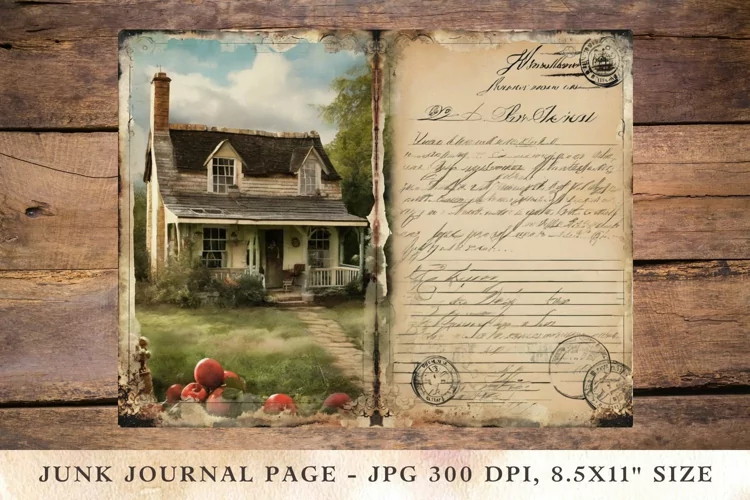 Printable Junk Journal cottage house 11