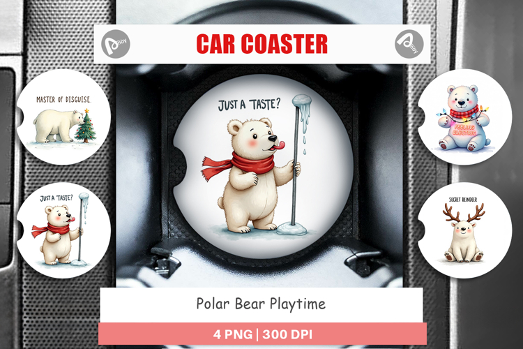 Polar Bear Playtime Car Coaster