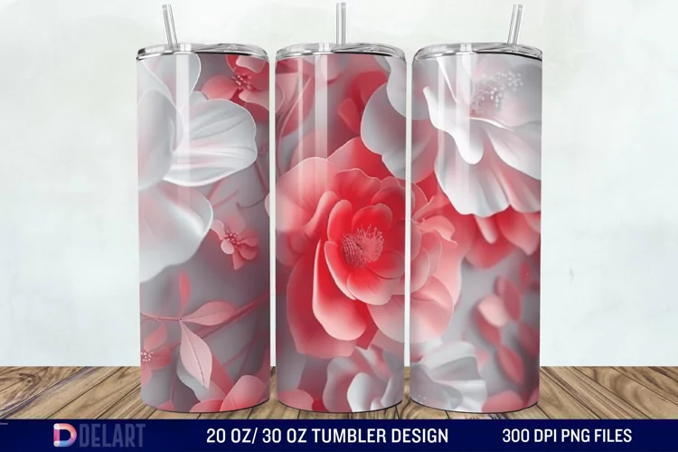 3D Floral Tumbler Wrap