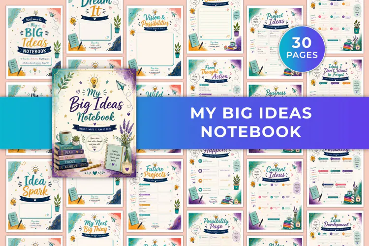 My Big Ideas Notebook Kdp interiors