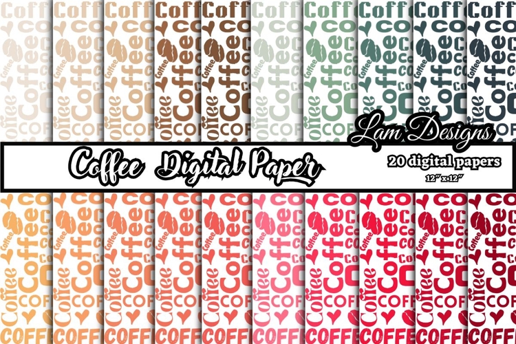 coffee digital papers, Coffee pattern, Coffee background