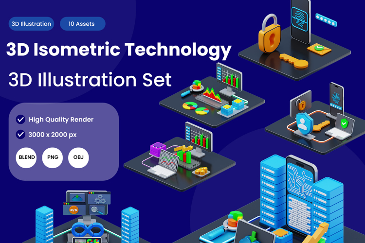 3D Isometric Technology Pack