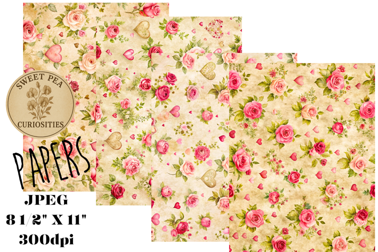 Valentine, Pink, Papers, Junk Journal