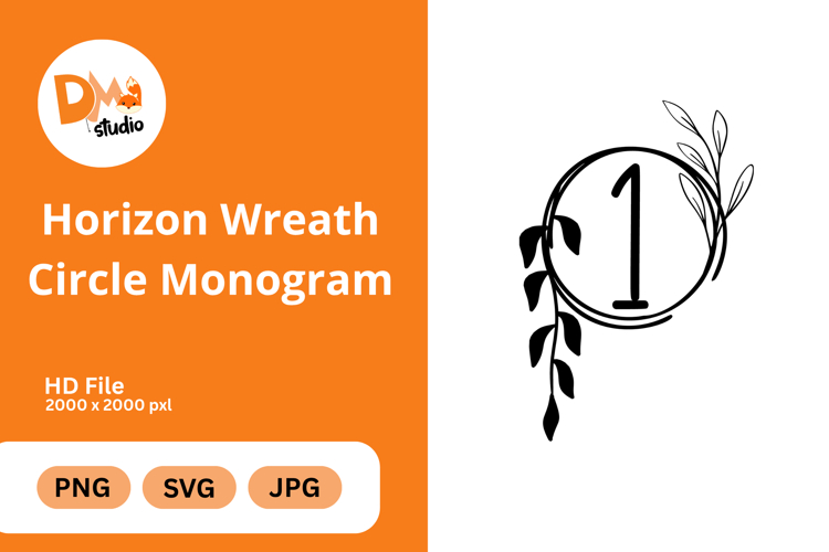 Horizon Wreath Circle Monogram