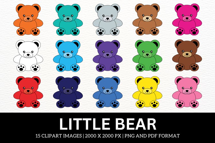 Happy Bears Colorful Cliparts example image 1