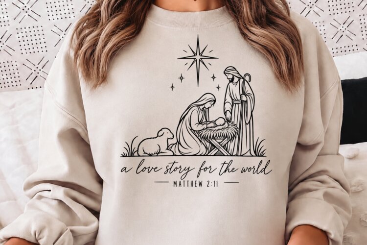 Greatest Gift of All Nativity PNG, Matthew 2:11 Christian Ch example image 1