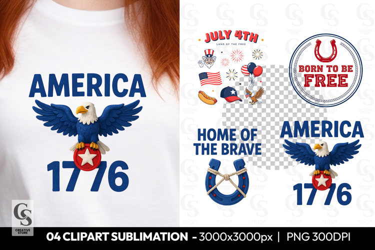 American Eagle Freedom Clipart Sublimation PNG