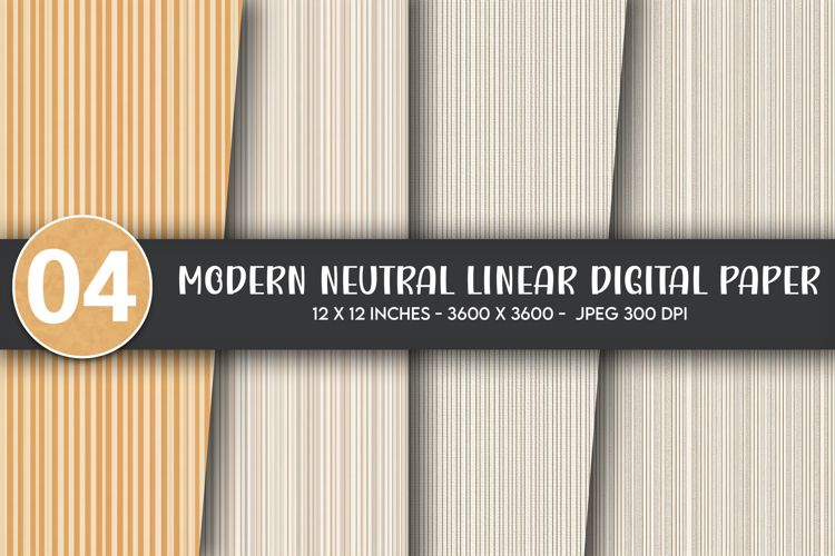 Modern Neutral Linear Digital Paper