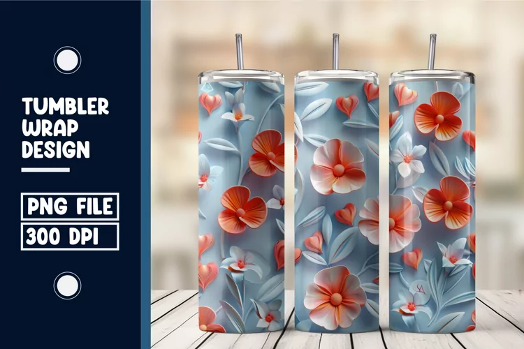 Flower Tumbler Wrap Design
