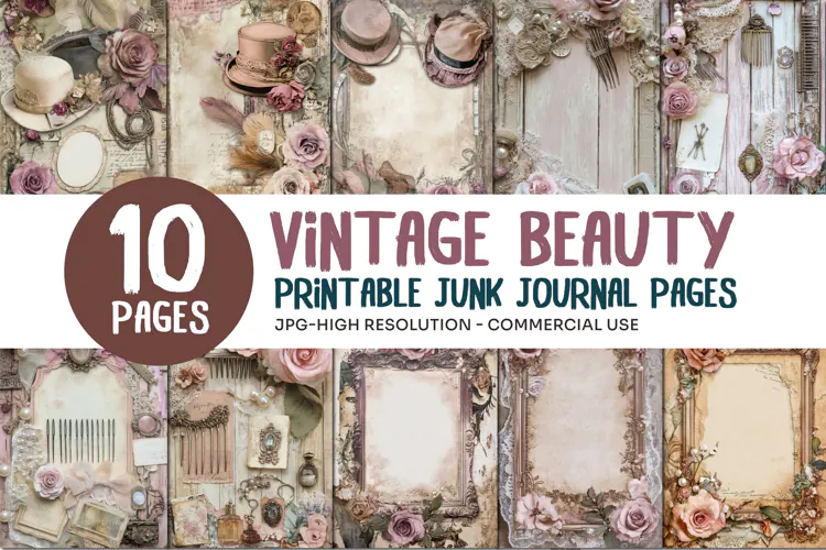 Vintage Beauty Junk Journal Pages