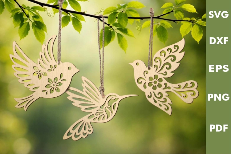 Hanging Home Decoration |Flying Birds Laser cut SVG, Cricut