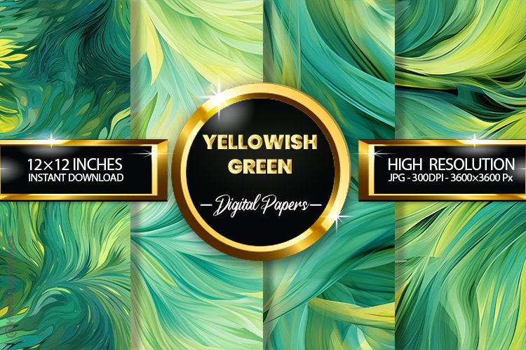 Yellowish Green Digital Papers - 04 Variations