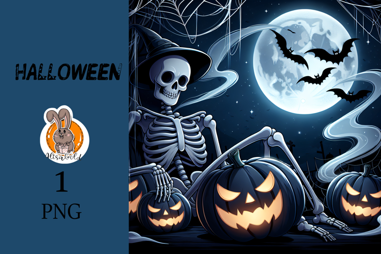 skeleton , halloween, pumpkin