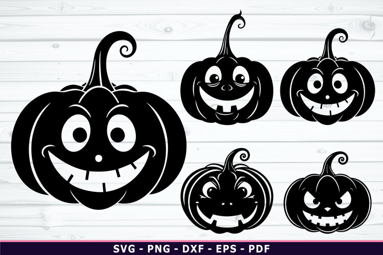 Halloween Pumpkin Faces SVG, Pumpkin silhouettes example image 1