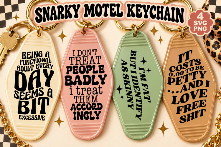 Snarky Motel Keychain SVG PNG, Funny Sarcastic Quotes