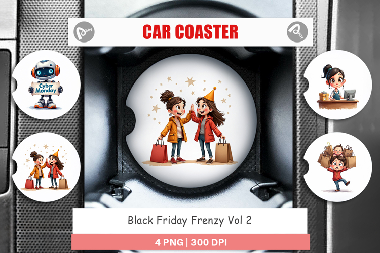 Black Friday Frenzy Car Coaster