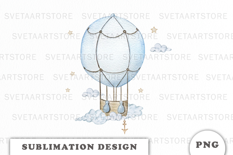 Watercolor Air Balloon png