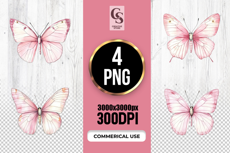 Pink Butterfly Clipart Image 4