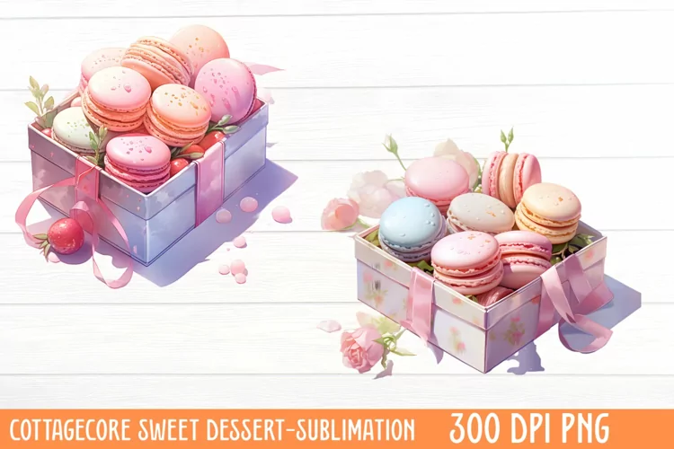 Cottagecore Sweet Dessert Sublimation, Watercolor Clipart