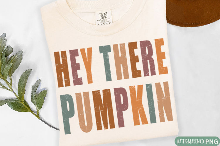 Fall PNG | Hey There Pumpkin PNG | Retro Fall PNG