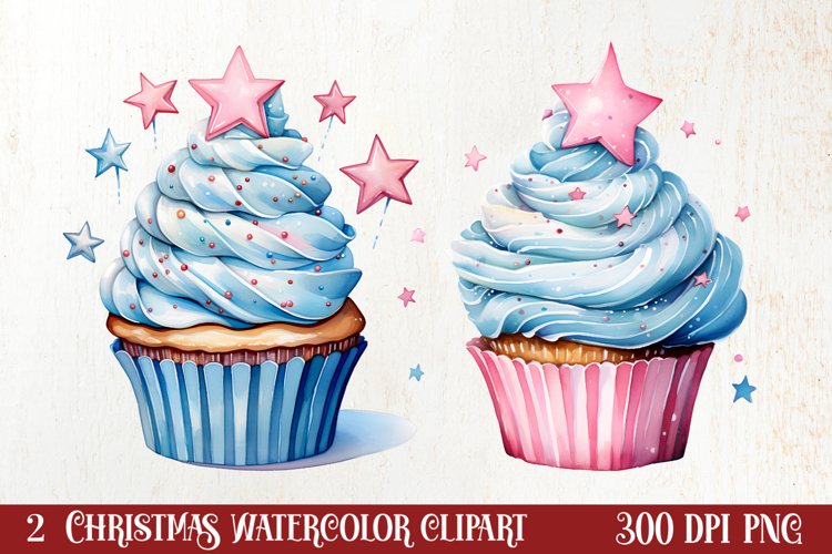 Christmas Cupcake Clipart, Christmas Clipart