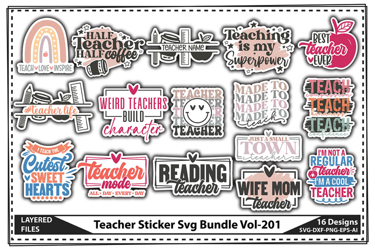 Teacher Sticker Svg Bundle