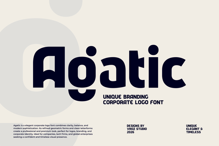 Agatic - Unique logo Corporate Font