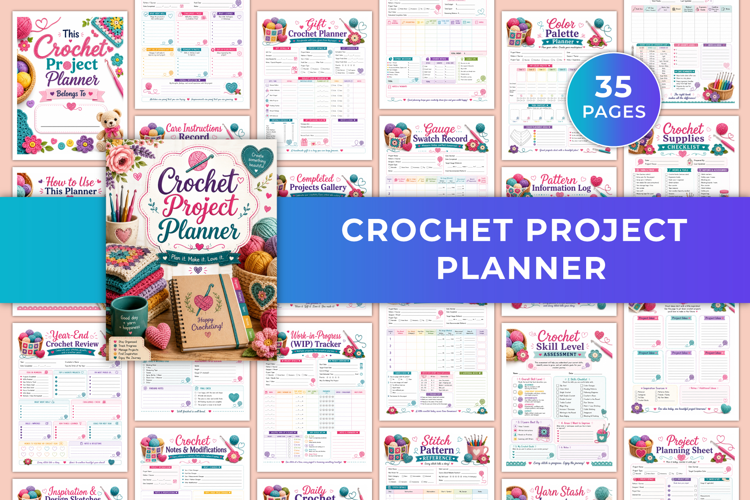 Crochet Project Planner | Crochet Organizer, Yarn Tracker