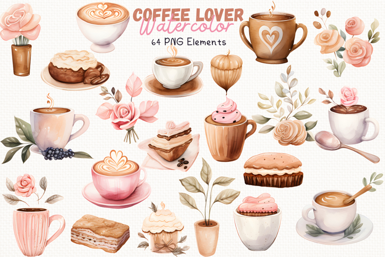Coffee Lover 64 Cliparts Collection