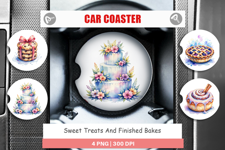 Sweet Cakes & Pies Car Coaster