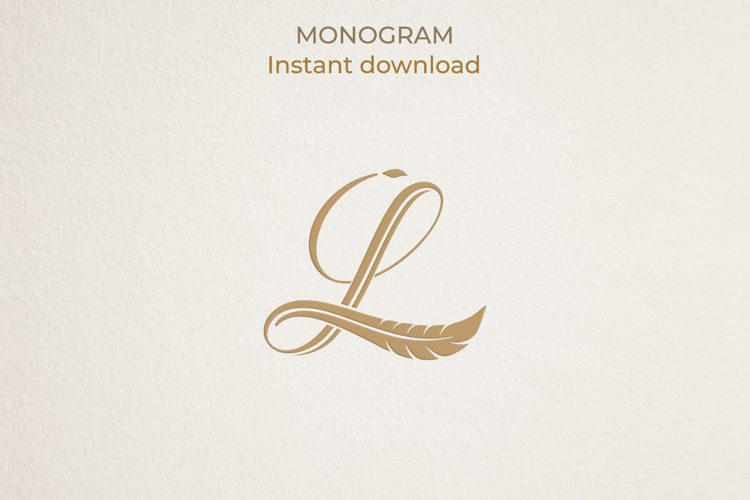 L Monogram Logo, Elegant Initial Monogram