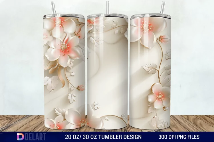 3D Floral Tumbler Wrap