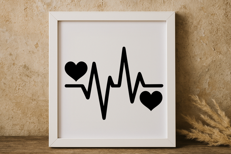 Heartbeat With Heart Svg Image 22
