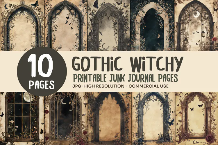 Gothic Arch Junk Journal Pages