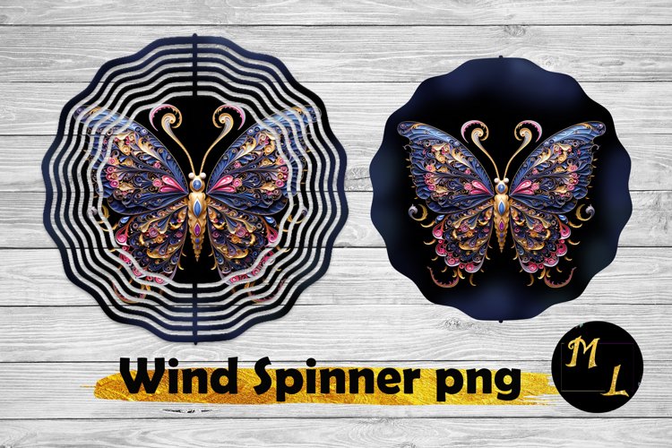 3D Butterfly Wind Spinner , Wind Spinner sublimation example image 1