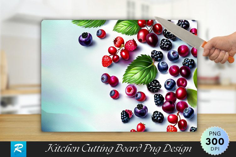 Mixed Berries Cutting Board Sublimation Design