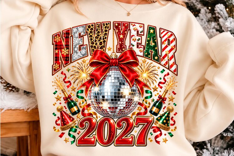 New Year 2027 Ball Christmas PNG example image 1