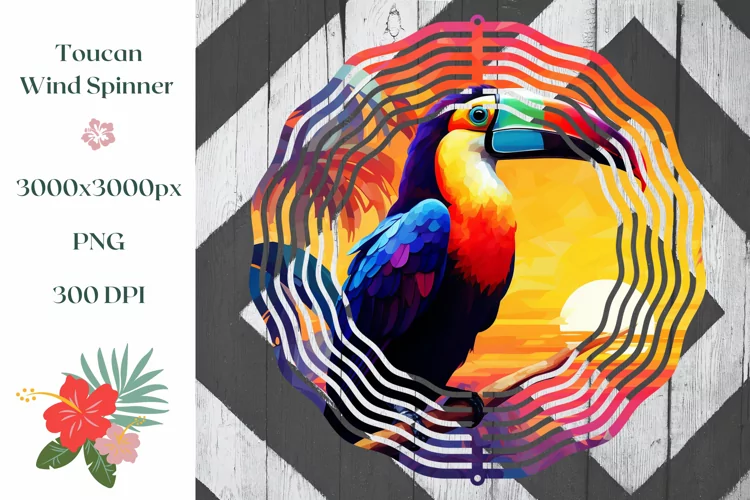Toucan Wind Spinner Sublimation, Tropical Sublimation