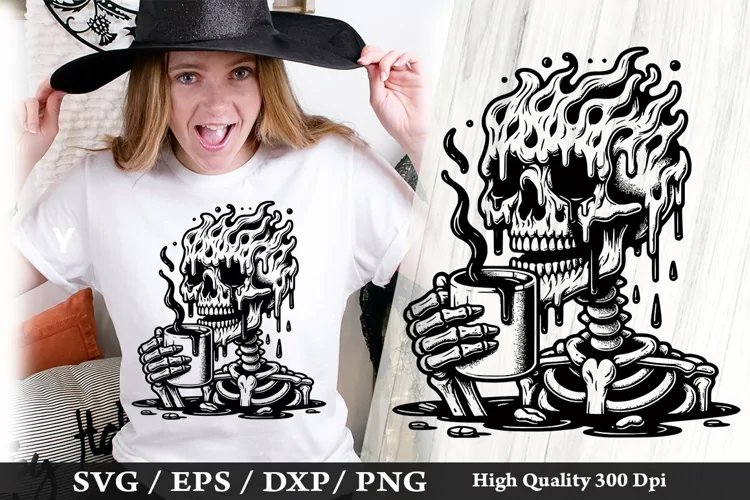 Melting Skeleton SVG Design - Skeleton T shirt Design