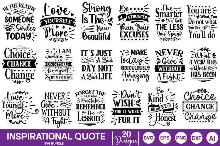 Inspirational Quote SVG Bundle| motivational quote SVG