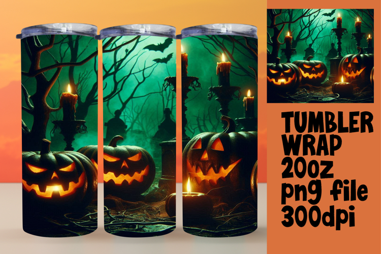Crafty 20oz Tumbler Template , Horror Halloween